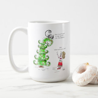 Cute Cat Pet Cartoon Joy kerstboom Afspelen Koffiemok