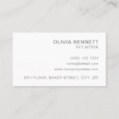 Cute Cat Pet Sitter Visitekaartje (Achterkant)