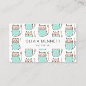 Cute Cat Pet Sitter Visitekaartje (Voorkant)