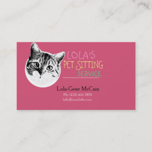 Cute Cat Pet Sitting Service Visitekaartje