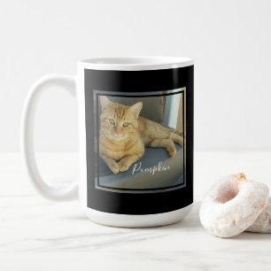 Cute Cat Photo Modern Black Gepersonaliseerd Koffiemok