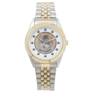 Cute Cat Photo Name Paw Prins Custom Horloge