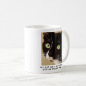 Cute Cat Photo Personnalisée Café Mug (Devant droit)