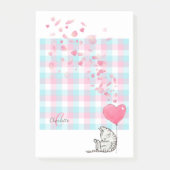 Cute Cat Pink Blue Monogram Post-it® Notes (Voorkant)