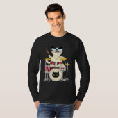 Cute Cat Playing Drum Drums & Cats   Drummer T-shirt (Voorkant volledig)