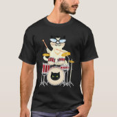 Cute Cat Playing Drum Drums & Cats   Drummer T-shirt (Voorkant)