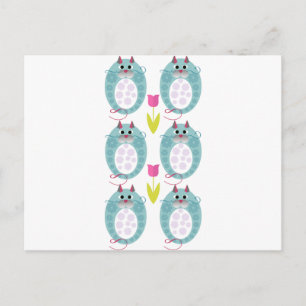 Cute cat-pop-design genaamd Babushkat Briefkaart