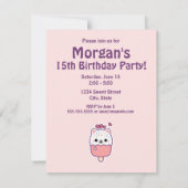 Cute Cat Popsicle Invitations de fête d'anniversai (Dos)