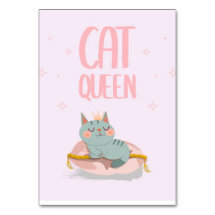 Cute Cat Queen Gift Idea, Kitten Cat Funny Gift Kaart