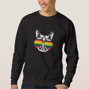 Cute Cat Rainbow Glazen Zonnebrillen Uitrusting Tr Trui