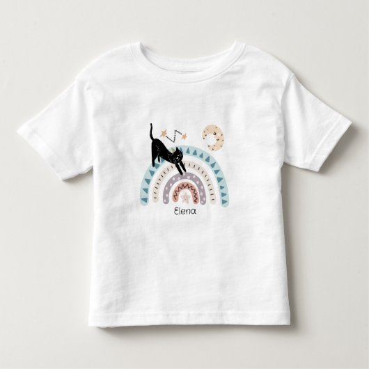 Cute Cat Rainbow Unicorn - Aangepaste naam Kinder Shirts (Voorkant)
