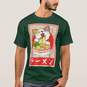 Cute Cat Ramen Kawaii Neko Bowl Anime Japanse noo T-shirt