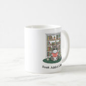 Cute Cat Reading Glasses Coffee Shelf Art Mug (Devant droit)