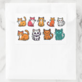 Cute Cat Rechthoekige Sticker (Tas)