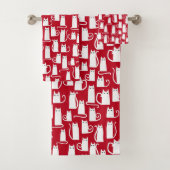 Cute Cat Red en White Bad Handdoek (Insitu)