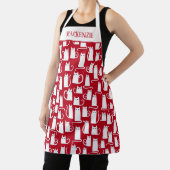 Cute Cat Red en White gepersonaliseerd Schort (Insitu)