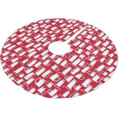 Cute Cat Red en White Kerstboom Rok (Gekanteld)