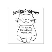 Cute Cat Return-adres Rubberstempel (Afrduk)