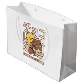 Cute Cat Riding Chocolate Milk Carton Kawaii Art Groot Cadeauzakje (Achterkant Gekanteld)