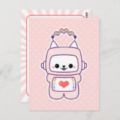 Cute Cat Robot Briefkaart (Voorkant / Achterkant)