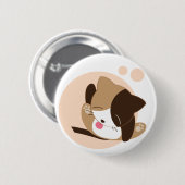 Cute Cat Ronde Button 5,7 Cm (Voorkant /achterkant)