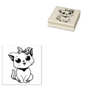 Cute Cat Rubberstempel (Gestempeld)