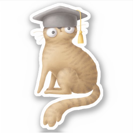 Cute Cat School Book Fun Reading Sticker (Voorkant)