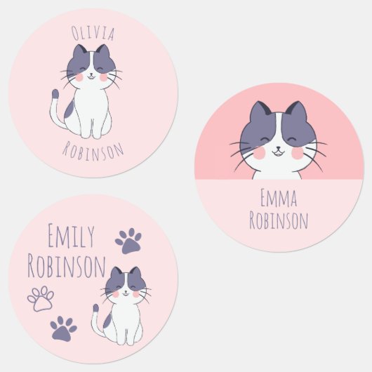 Cute Cat School Preschool Labels (Groep)