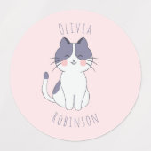 Cute Cat School Preschool Labels (Design 1)