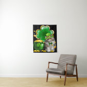 Cute Cat Shamrock Irish Saint Patrick Day Wandkleed (In situ)