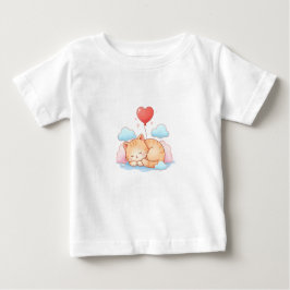 Cute Cat Sleeping with Heart Balloon 