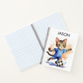 Cute Cat Soccer Thème Personnalisé Carnet (Intérieur)