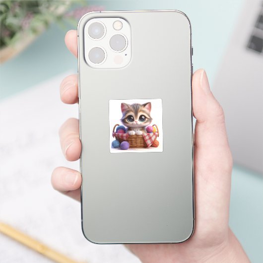 Cute Cat Sticker (Telefoon)
