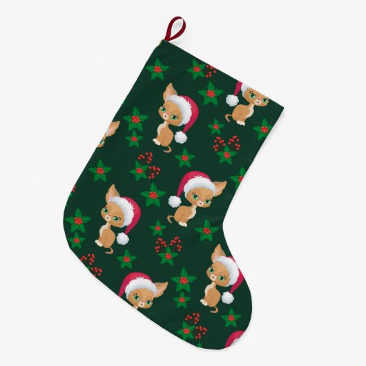 Cute Cat Stocking Grote Kerstsok (Voorkant (Hangend))