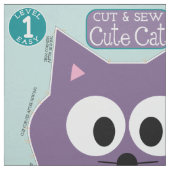 Cute Cat Stuffed Animal Sewing Pattern Aangepaste Stof (Swatch)