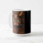 Cute Cat Stylo Animal Cat Latte Café Mug (Devant gauche)