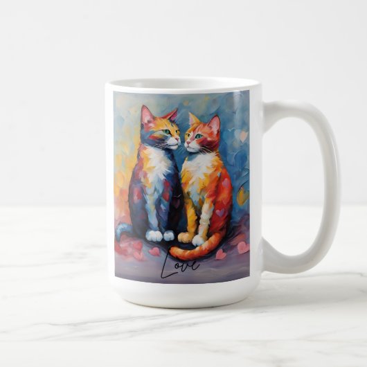 Cute Cat Stylo Animal Cat Latte Café Mug (Droite)