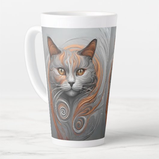 Cute Cat Stylo Animal Cat Latte Café Mug (Angle gauche)