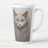 Cute Cat Stylo Animal Cat Latte Café Mug (Droite)