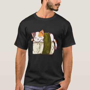 Cute Cat Sushi Japans Anime Kawaii Funny Cat Lov T-shirt