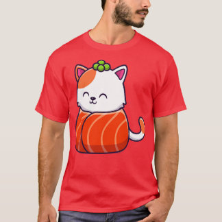 Cute Cat Sushi Zalm 3 T-shirt