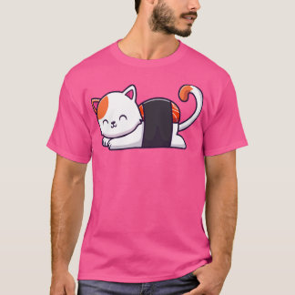 Cute Cat Sushi Zalm T-shirt