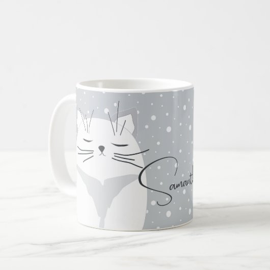Cute cat, symbool van 2023. koffiemok (Voorkant links)