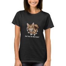 Cute Cat T-Shirt - Just Here For The Treats