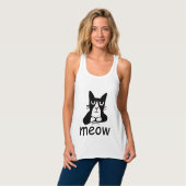 CUTE CAT T-shirts, Panda Kitty MEOW Tanktop (Volledige Voorkant)