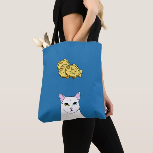 Cute Cat Taiyaki cartoon Canvas tas (Dichtbij)