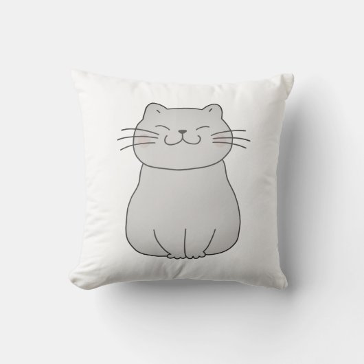 Cute Cat Tekening Kussen (Voorkant)