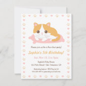 Cute Cat Thème Anniversaire Invitations (Devant)