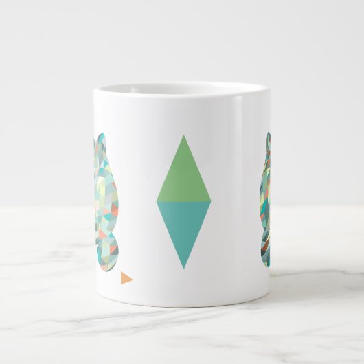 Cute Cat Triangular Extra Grote Beker (Voorkant)