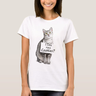 Cute Cat vraagt of ik koekjes kan hebben? T-shirt